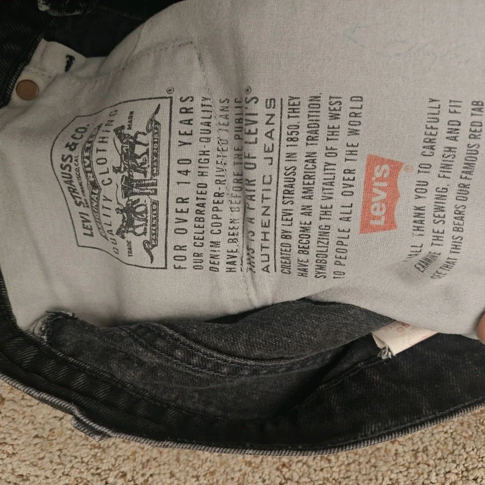 Vintage Levis 505‎ Jeans Mens 38x30 Black Denim Regular Fit Straight Leg USA 90s